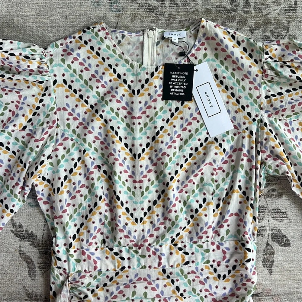 RHODE Multicolor Patterned Mini Dress - Picture 6 of 14